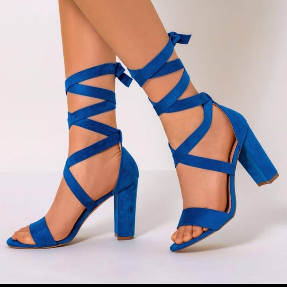 Blue heels size 11 never worn